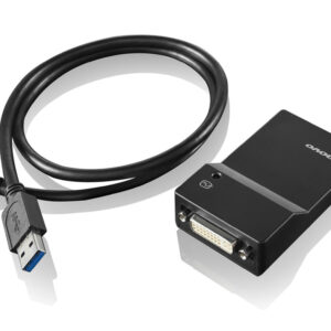 Lenovo USB 3.0 - DVI/VGA zewnętrzna karta graficzna usb 2048 x 1152 px Czarny