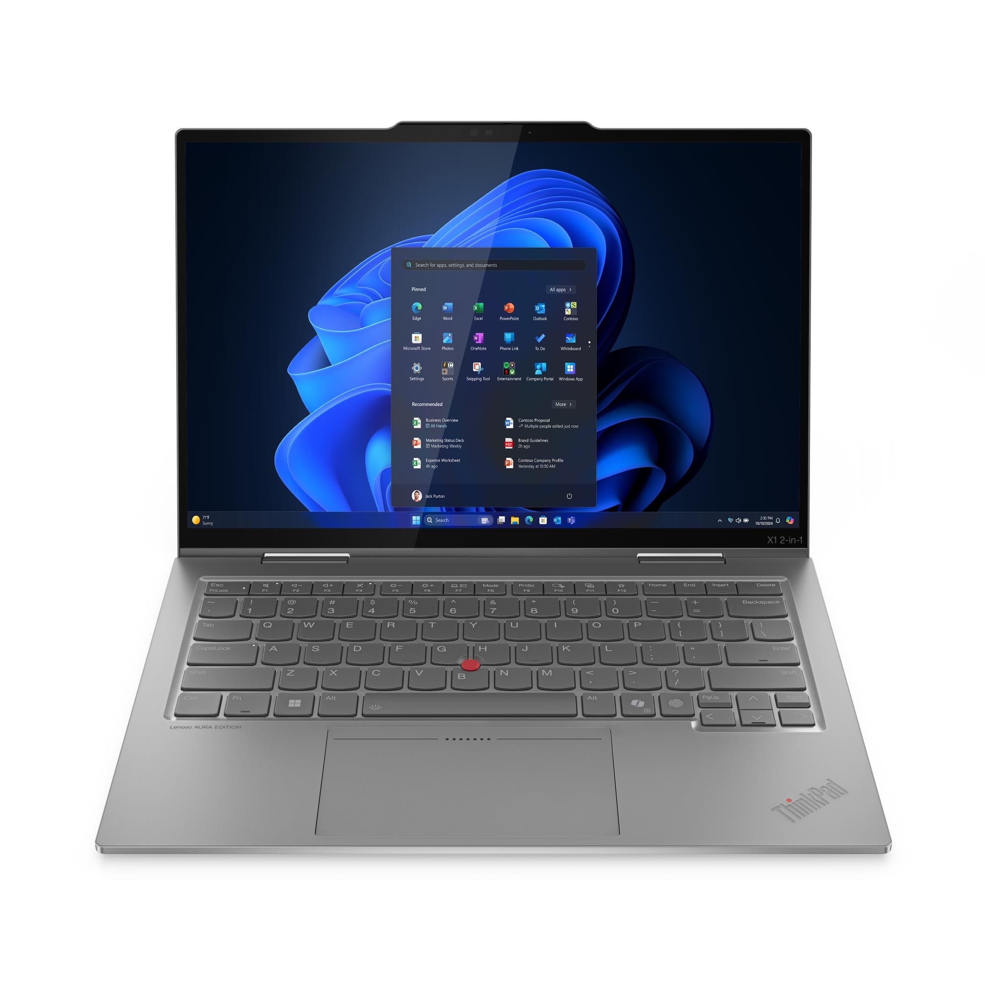 Lenovo ThinkPad X1 2-w-1 G10, Intel® Core™ Ultra 7 265U vPro®, 14" 2.8K Dotykowy, W11P64 ROM/ENG, 64.0GB, 1x2TB SSD, EM160R-GL 4G, Intel®BE201vPro, 3 Ogniwa Li-